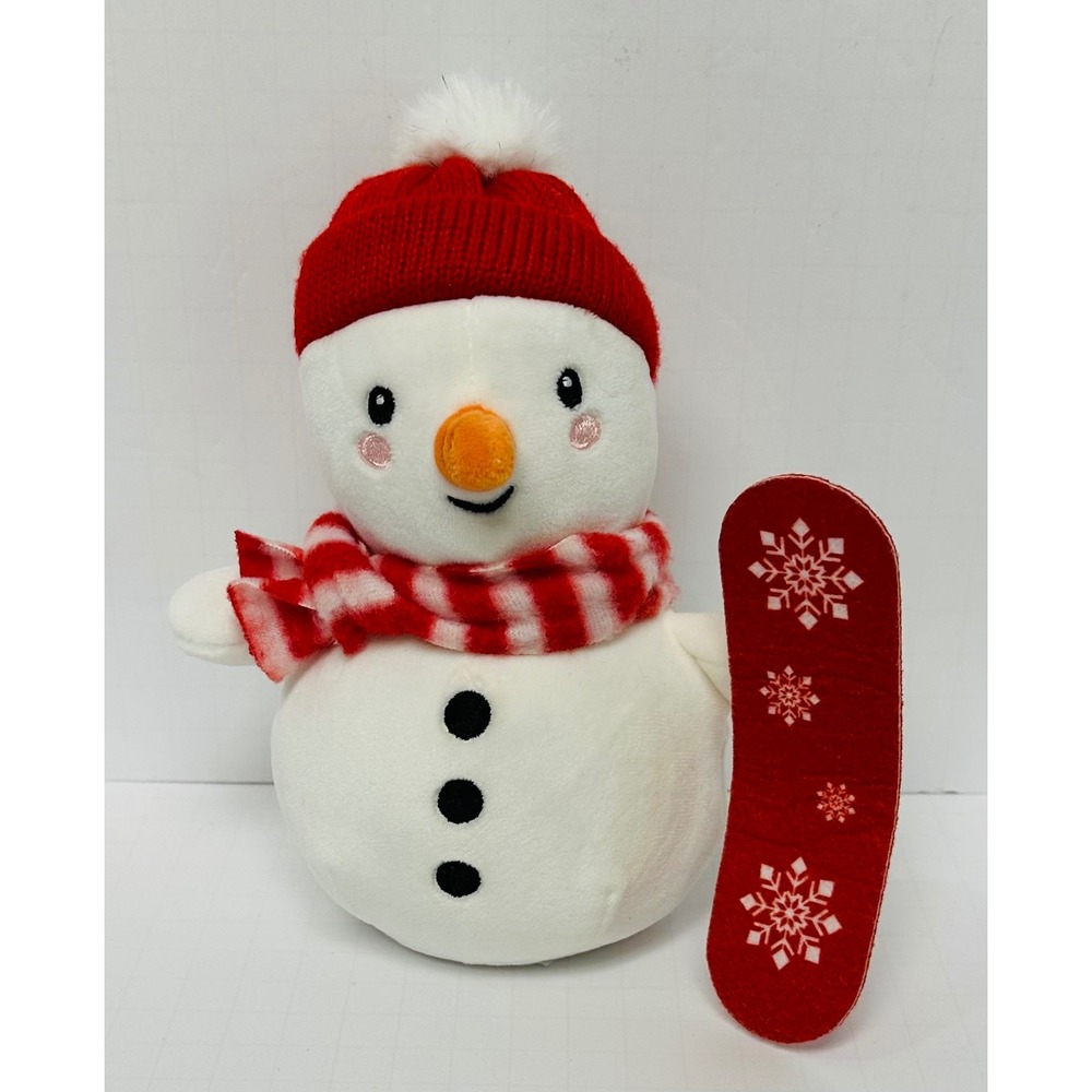 Giggle Scape Snowman Plush with Red Snowboard Knit Hat Scarf 8 Inch Target 2025